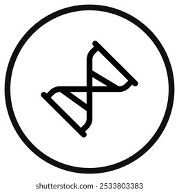 Vetor editável girando ícone de ampulheta. Preto, estilo de linha, fundo branco transparente. Parte de uma grande família de conjuntos de ícones. Perfeito para interfaces web e app, apresentações, infográficos, etc