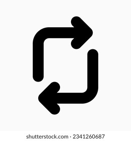 Editable vector rotation arrows icon. Black, line style, transparent white background. Part of a big icon set family. Perfect for web and app interfaces, presentations, infographics, etc