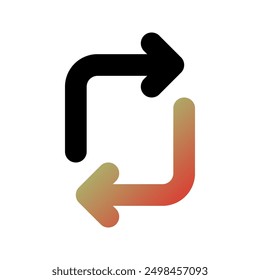 Editable vector rotation arrows icon. Black, line style, transparent white background. Part of a big icon set family. Perfect for web and app interfaces, presentations, infographics, etc