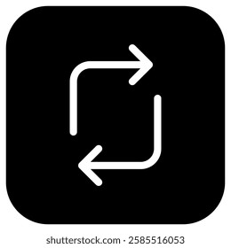 Editable vector rotation arrows icon. Black, line style, transparent white background. Part of a big icon set family. Perfect for web and app interfaces, presentations, infographics, etc