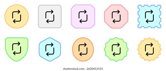 Editable vector rotation arrows icon. Black, line style, transparent white background. Part of a big icon set family. Perfect for web and app interfaces, presentations, infographics, etc