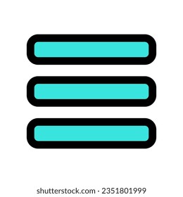 Editable vector row, list, menu icon. Black, line style, transparent white background. Part of a big icon set family. Perfect for web and app interfaces, presentations, infographics, etc