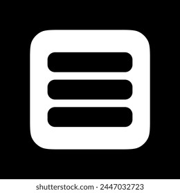 Editable vector row, list, menu icon. Black, line style, transparent white background. Part of a big icon set family. Perfect for web and app interfaces, presentations, infographics, etc