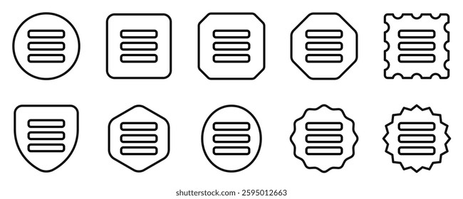 Editable vector row, list, menu icon. Black, line style, transparent white background. Part of a big icon set family. Perfect for web and app interfaces, presentations, infographics, etc