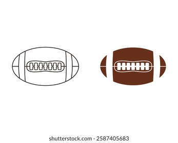 editable vector rugby ball glyphs symbol design illustration isolated on transparent background