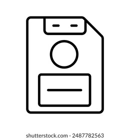 Editable vector save storage floppy disk icon. Black, line style, transparent white background. Part of a big icon set family. Perfect for web and app interfaces