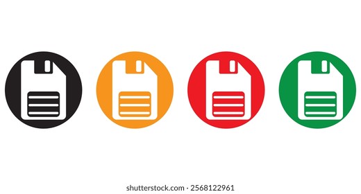 Editable vector save storage floppy disk icon. Black, line style, transparent white background. design eps 10 