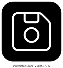 Editable vector save storage floppy disk icon. Black, line style, transparent white background. Part of a big icon set family. Perfect for web and app interfaces, presentations, infographics, etc