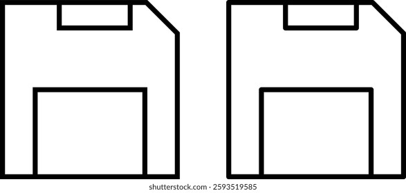 Editable vector save storage floppy disk icon, Regular and Button Style Design
