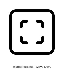 Editable vector scan select all icon. Black, line style, transparent white background. Part of a big icon set family. Perfect for web and app interfaces, presentations, infographics, etc