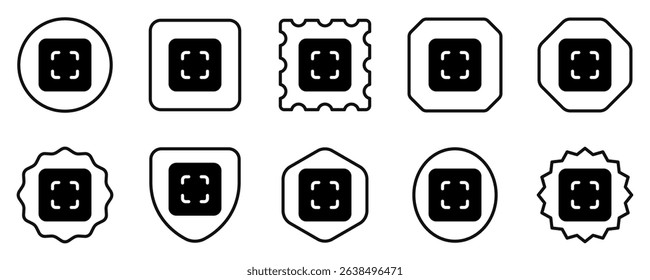 Editable vector scan select all icon. Black, line style, transparent white background. Part of a big icon set family. Perfect for web and app interfaces, presentations, infographics, etc