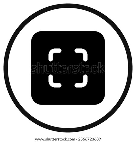 Editable vector scan select all icon. Black, line style, transparent white background. Part of a big icon set family. Perfect for web and app interfaces, presentations, infographics, etc