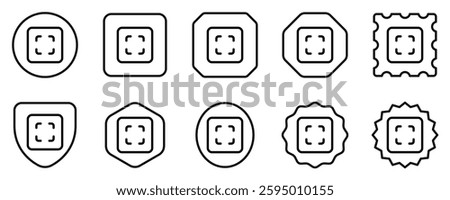 Editable vector scan select all icon. Black, line style, transparent white background. Part of a big icon set family. Perfect for web and app interfaces, presentations, infographics, etc