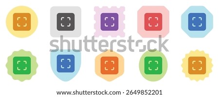 Editable vector scan select all icon. Black, line style, transparent white background. Part of a big icon set family. Perfect for web and app interfaces, presentations, infographics, etc