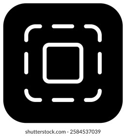 Editable vector scan select none icon. Black, line style, transparent white background. Part of a big icon set family. Perfect for web and app interfaces, presentations, infographics, etc