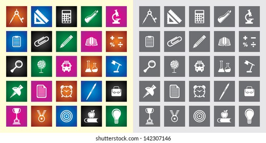 editable vector School And Education symbols