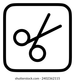 Editable vector scissors cut icon. Black, line style, transparent white background. Part of a big icon set family. Perfect for web and app interfaces, presentations, infographics, etc