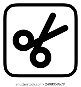 Editable vector scissors cut icon. Black, line style, transparent white background. Part of a big icon set family. Perfect for web and app interfaces, presentations, infographics, etc