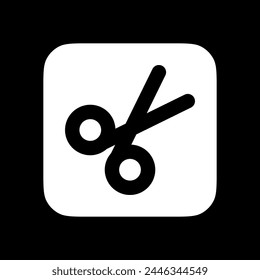 Editable vector scissors cut icon. Black, line style, transparent white background. Part of a big icon set family. Perfect for web and app interfaces, presentations, infographics, etc