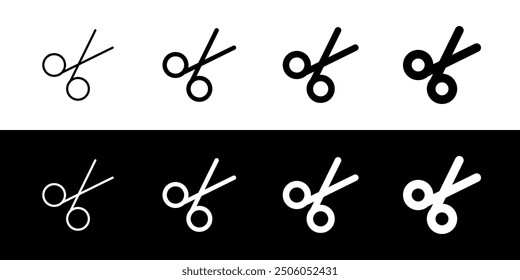 Editable vector scissors cut icon. Black, line style, transparent white background. Part of a big icon set family. Perfect for web and app interfaces, presentations, infographics, etc