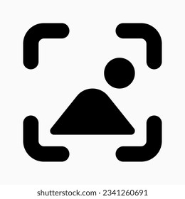 Editable vector screenshot, scan image icon. Black, line style, transparent white background. Part of a big icon set family. Perfect for web and app interfaces, presentations, infographics, etc
