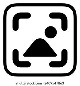 Editable vector screenshot, scan image icon. Black, line style, transparent white background. Part of a big icon set family. Perfect for web and app interfaces, presentations, infographics, etc
