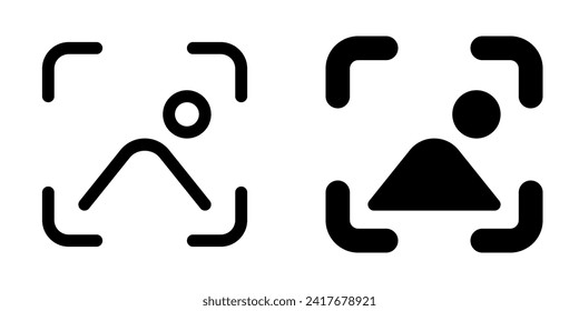 Editable vector screenshot, scan image icon. Black, line style, transparent white background. Part of a big icon set family. Perfect for web and app interfaces, presentations, infographics, etc