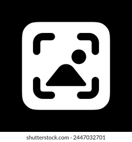 Captura de pantalla de Vector editable, icono de Imagen de escaneo. Negro, estilo de línea, fondo blanco transparente. Parte de una gran familia de iconos. Perfecto para interfaces de Web y App, presentaciones, infografías, etc