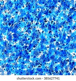Editable vector seamless pattern of droplets.. Interlacing line. The effect of wool sheep, feathers, knitting. Blur effect and watercolor. Blue.