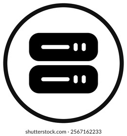 Editable vector server storage drive icon. Black, line style, transparent white background. Part of a big icon set family. Perfect for web and app interfaces, presentations, infographics, etc