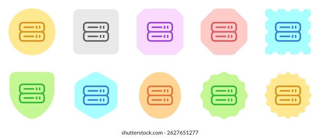 Editable vector server storage drive icon. Black, line style, transparent white background. Part of a big icon set family. Perfect for web and app interfaces, presentations, infographics, etc