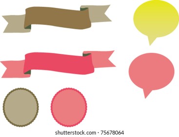 Editable vector set of different web objects