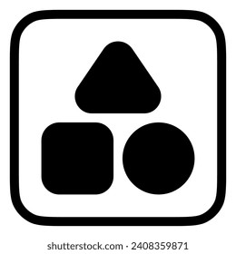 Editable vector shapes category icon. Black, line style, transparent white background. Part of a big icon set family. Perfect for web and app interfaces, presentations, infographics, etc
