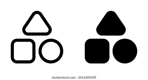 Editable vector shapes category icon. Black, line style, transparent white background. Part of a big icon set family. Perfect for web and app interfaces, presentations, infographics, etc