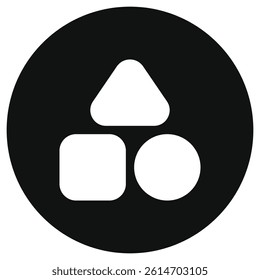 Editable vector shapes category icon. Black, line style, transparent white background. Part of a big icon set family. Perfect for web and app interfaces, presentations, infographics, etc