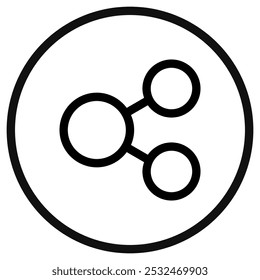 Editable vector share icon. Black, line style, transparent white background. Part of a big icon set family. Perfect for web and app interfaces, presentations, infographics, etc