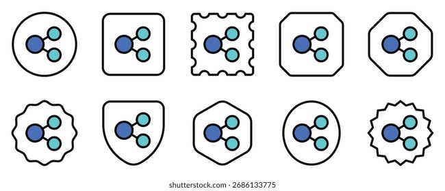 Editable vector share icon. Black, line style, transparent white background. Part of a big icon set family. Perfect for web and app interfaces, presentations, infographics, etc