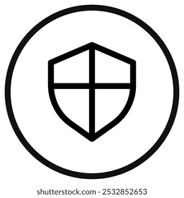 Editable vector shield protection icon. Black, line style, transparent white background. Part of a big icon set family. Perfect for web and app interfaces, presentations, infographics, etc