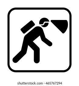 Editable vector silhouette sequence of a man free mountaineering at night without using safety ropes. Rock climbing icon. Flat vector illustration isolated on white background.