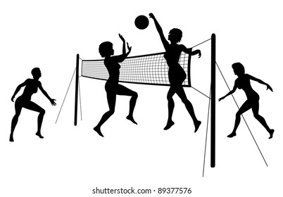 1,817 Female volleyball silhouette Images, Stock Photos & Vectors ...