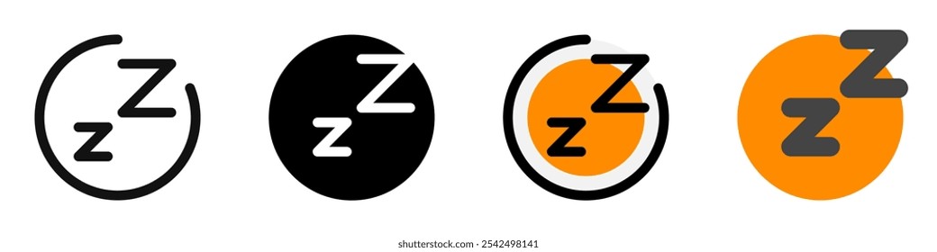 Icono de hibernación de suspensión de Vector editable. Negro, estilo de línea, fondo blanco transparente. Parte de una gran familia de iconos. Perfecto para interfaces de Web y App, presentaciones, infografías, etc