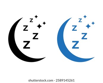 editable vector sleep with moon symbol design illustration isolated on transparent background