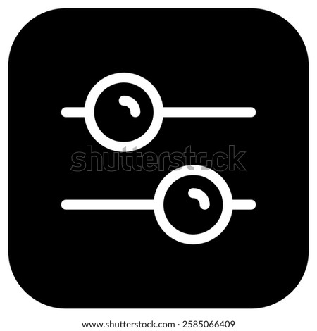 Editable vector slider setting configuration icon. Black, line style, transparent white background. Part of a big icon set family. Perfect for web and app interfaces, presentations, infographics, etc