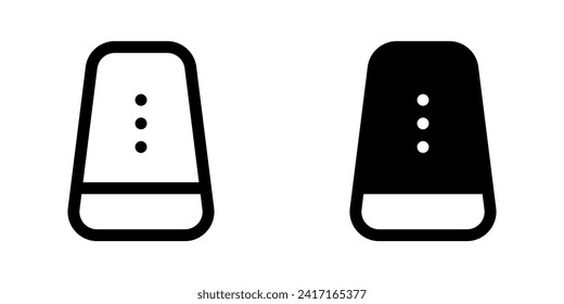 Editable vector smart assistant speaker icon. Black, line style, transparent white background. Part of a big icon set family. Perfect for web and app interfaces, presentations, infographics, etc