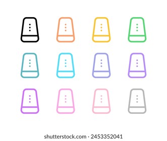 Editable vector smart assistant speaker icon. Black, line style, transparent white background. Part of a big icon set family. Perfect for web and app interfaces, presentations, infographics, etc