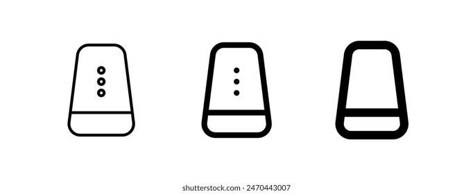 Editable vector smart assistant speaker icon. Black, line style, transparent white background. Part of a big icon set family. Perfect for web and app interfaces, presentations, infographics, etc