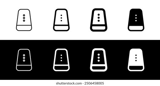 Editable vector smart assistant speaker icon. Black, line style, transparent white background. Part of a big icon set family. Perfect for web and app interfaces, presentations, infographics, etc