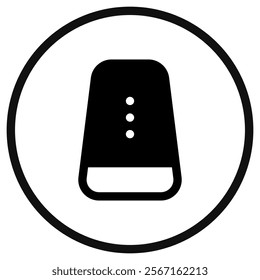 Editable vector smart assistant speaker icon. Black, line style, transparent white background. Part of a big icon set family. Perfect for web and app interfaces, presentations, infographics, etc