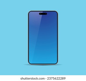 Editable Vector Smartphone Mockup. iPhone 15 Mockup. Realistic Vector Smartphone Mockup. Vector Illustration.