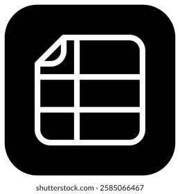 Editable vector spreadsheet file icon. Black, line style, transparent white background. Part of a big icon set family. Perfect for web and app interfaces, presentations, infographics, etc